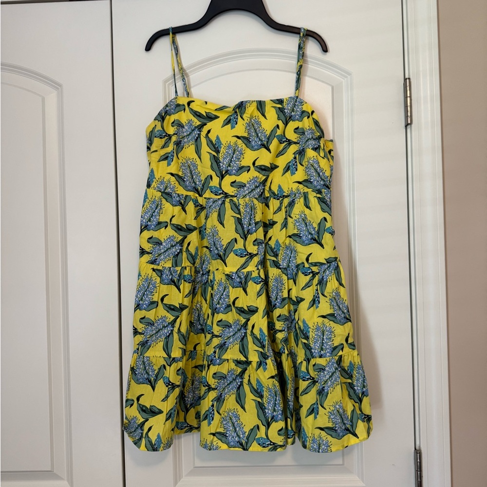 Floral Yellow and Blue Sun Dress